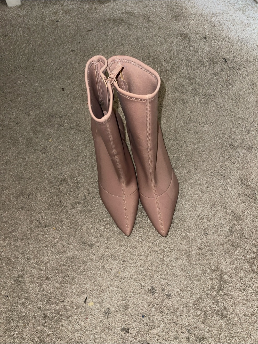 Aldo Blush Pink Pointed Toe Ankle Heeled Boots